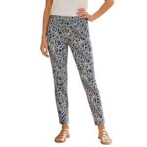 Tory Burch Blue Printed Mid-Rise Skinny Leg Jeans, US24